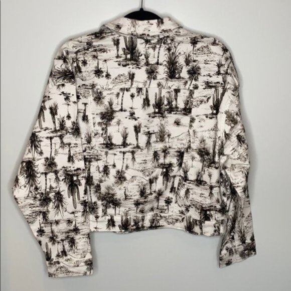 Addition Elle Women All Over Printed Cropped Boyfriend Jean Jacket Plus Size X - Picture 8 of 12